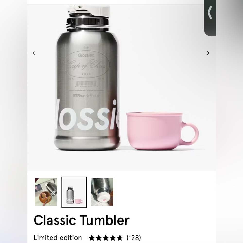 NWT in bag Glossier tumbler Limited edition